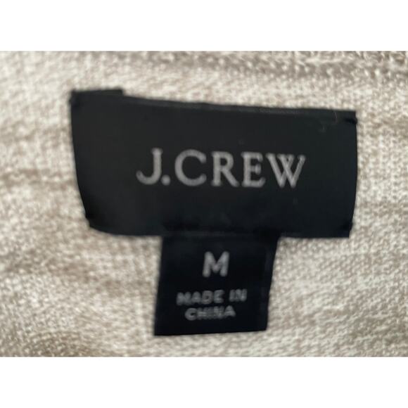 J. Crew Linen Blend Lightweight Tan Long Sleeve Crewneck Sweater, Men Size M - Picture 5 of 10